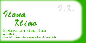 ilona klimo business card